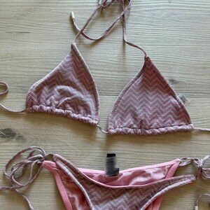 Triangl Bikini VINCA pink sparkly chevron just the TOP